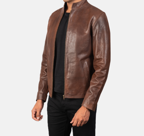 Alex Brown Leather Biker Jacket – Classic Design for Bikers