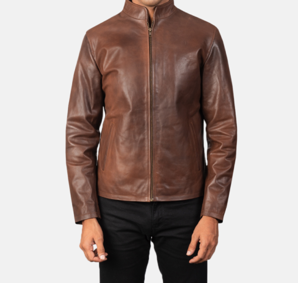 Alex Brown Leather Biker Jacket – Classic Design for Bikers