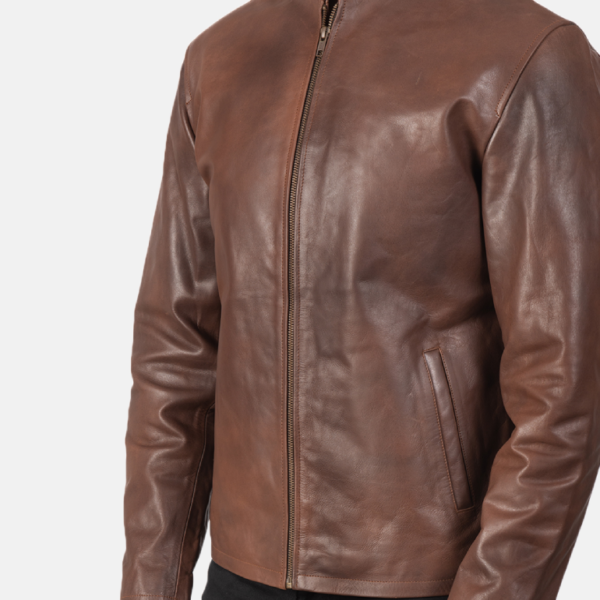 Alex Brown Leather Biker Jacket – Classic Design for Bikers