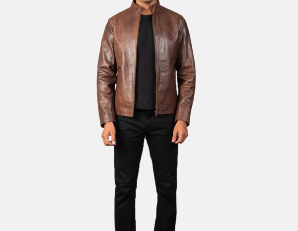 Alex Brown Leather Biker Jacket – Classic Design for Bikers