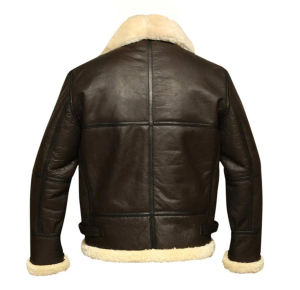 B3 Brown Shearling Fur Leather Jacket