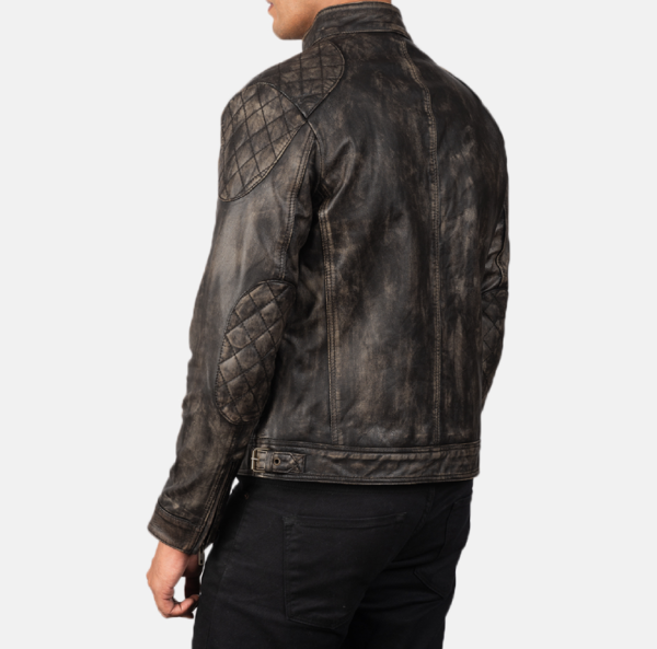 Classic Gatsby Brown Distressed Leather Jacket for Biker Enthusiasts