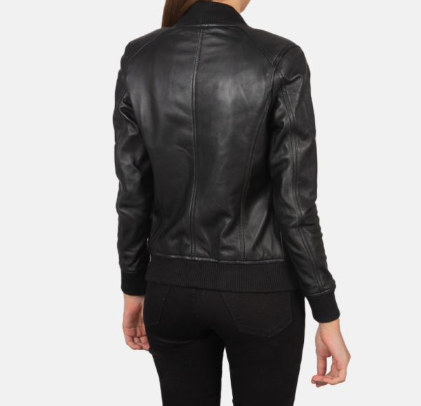 Eclipse Black Leather Bomber