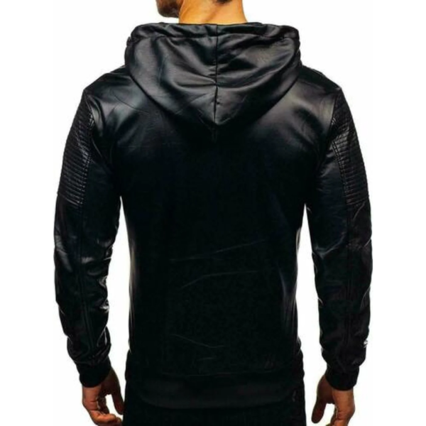 Men's Biker Hooded Lambskin Leather Jacket – Rugged & Stylish