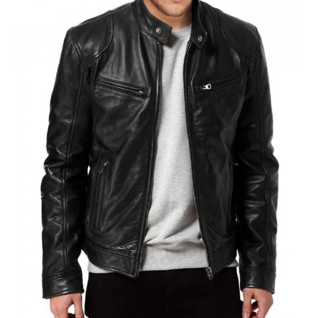 Men’s Genuine Lambskin Leather Jacket – Perfect for Biker Enthusiasts