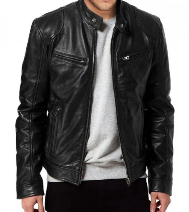 Men’s Genuine Lambskin Leather Jacket – Perfect for Biker Enthusiasts