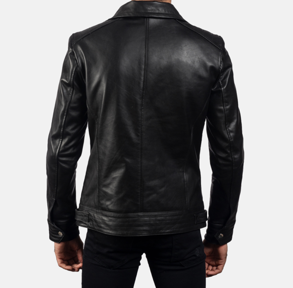 Men’s Legacy Black Leather Biker Jacket – Rugged and Durable