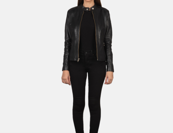 Midnight Raven Black Leather Biker Jacket