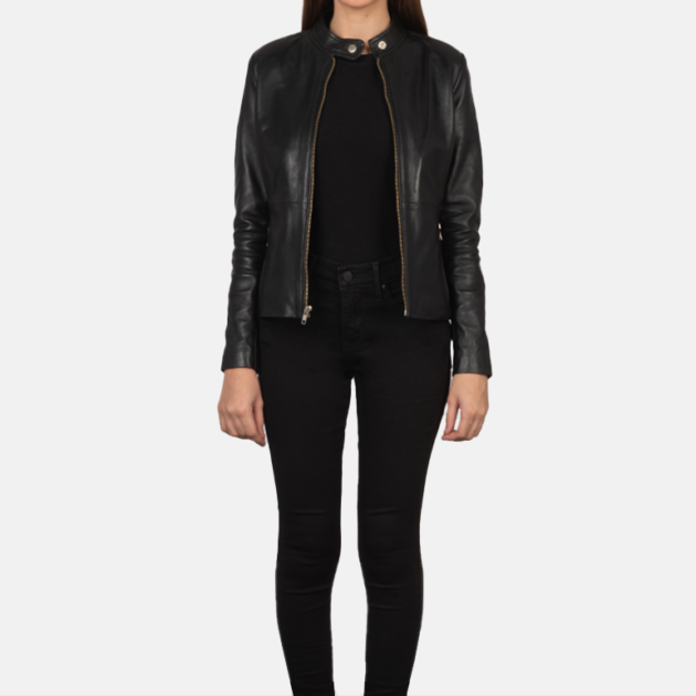Midnight Raven Black Leather Biker Jacket
