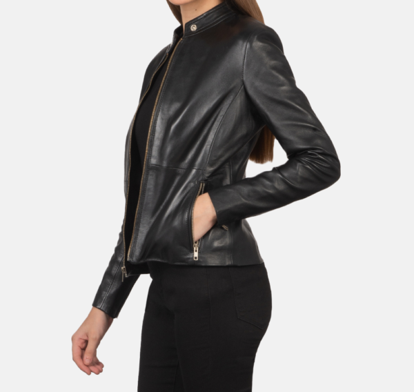 Midnight Raven Black Leather Biker Jacket