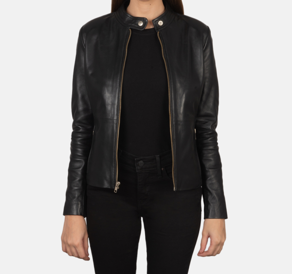 Midnight Raven Black Leather Biker Jacket