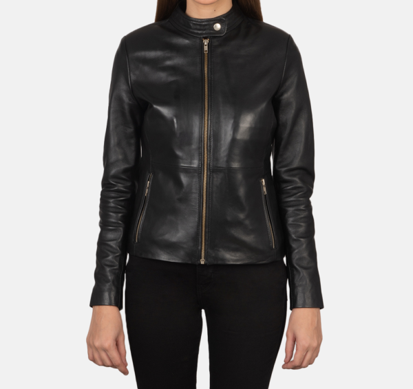 Midnight Raven Black Leather Biker Jacket