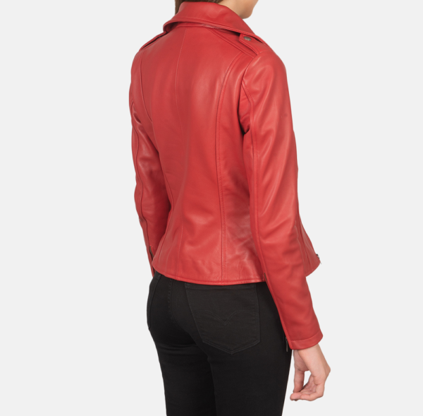 Scarlet Blaze Red Leather Biker Jacket – Bold & Stylish Design