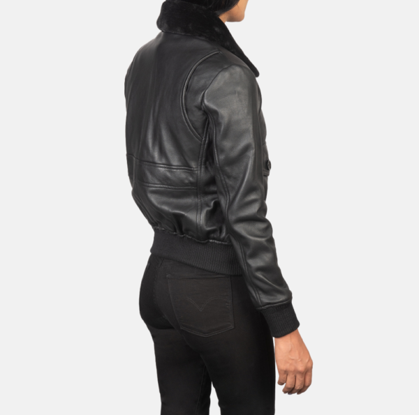 Astra Black Leather Aviator Jacket – Vintage Military Style
