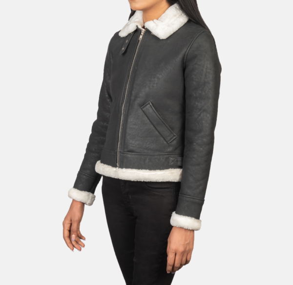 Aurora B-3 Black & White Fur Leather Jacket