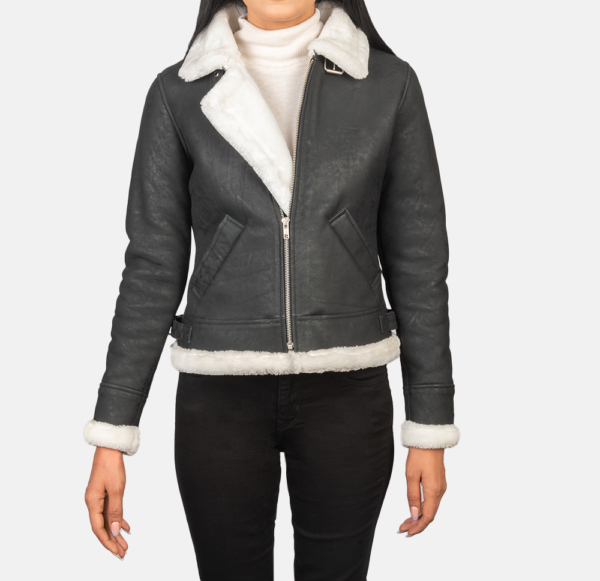Aurora B-3 Black & White Fur Leather Jacket