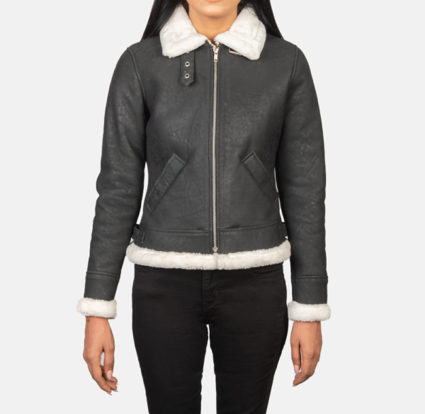 Aurora B-3 Black & White Fur Leather Jacket