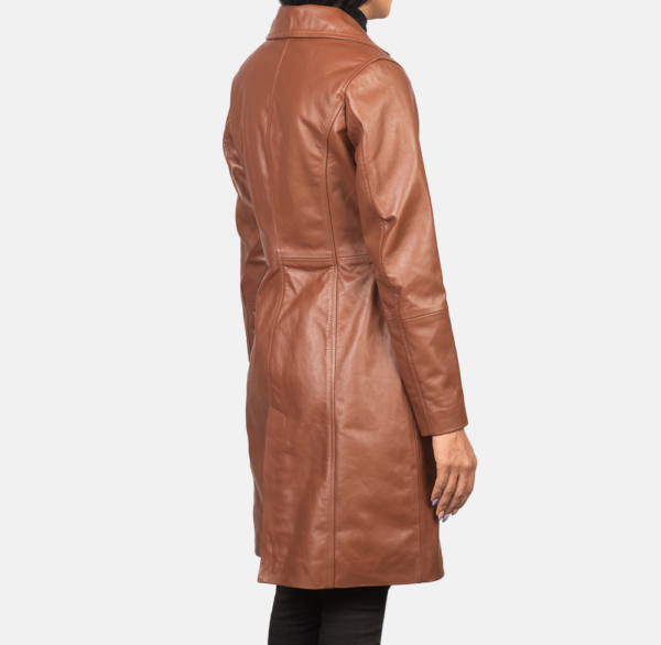 Selene Black Single-Breasted Leather Coat