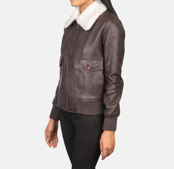 Maroon Fur-Lined G-1 Leather Jacket