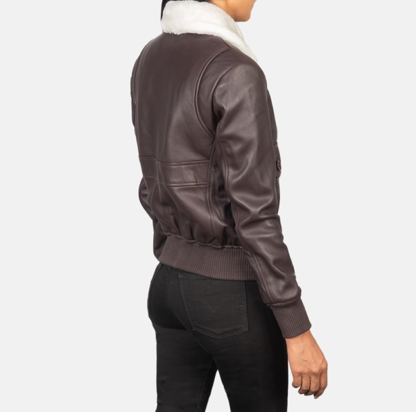 Maroon Fur-Lined G-1 Leather Jacket