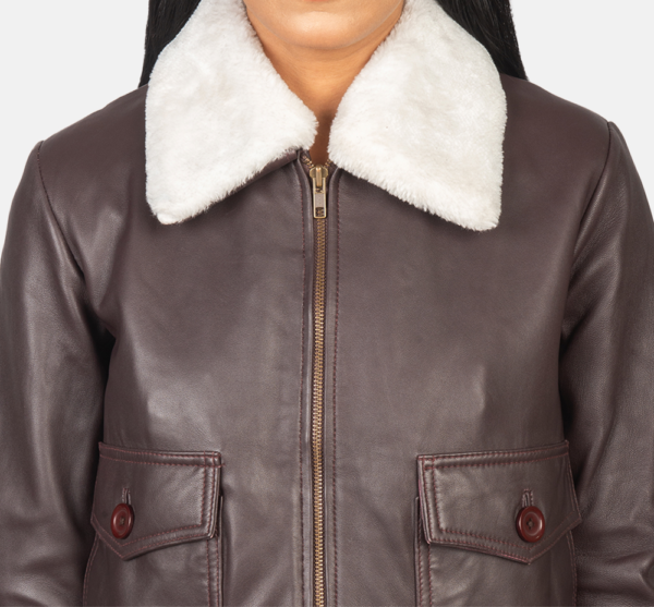 Maroon Fur-Lined G-1 Leather Jacket