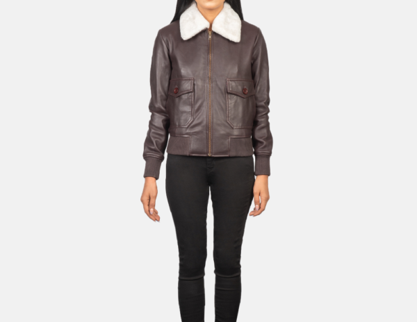 Maroon Fur-Lined G-1 Leather Jacket