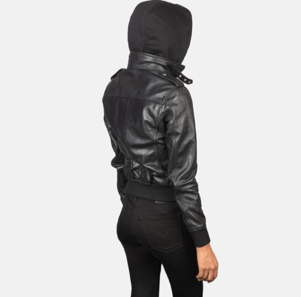 Ryder Black Leather Jacket with Detachable Hood – Modern and Versatile