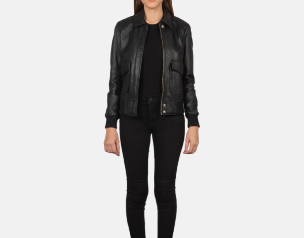 Westa Black Aviator Leather Bomber Jacket – Classic Military Style