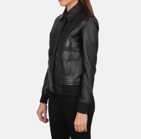 Westa Black Aviator Leather Bomber Jacket – Classic Military Style