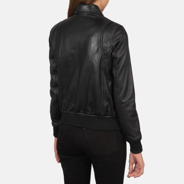 Westa Black Aviator Leather Bomber Jacket – Classic Military Style